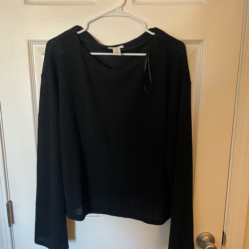 H&M Classic Black Boat Neck Long Sleeve